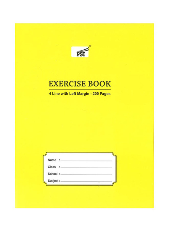 Psi 4-Lined Exercise Notebook, 200 Sheets, A5 Size