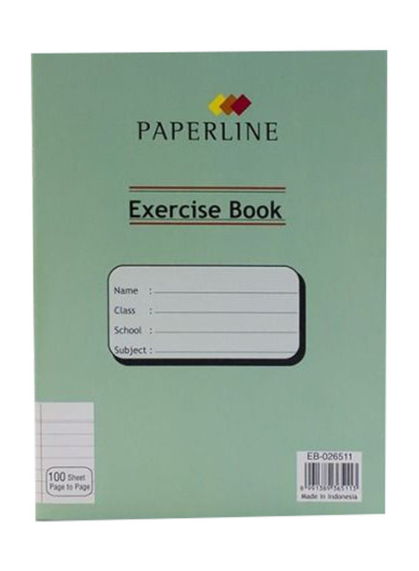 Paperline Single Line Exercise Book, 100 Sheets, 6 Pieces, Green