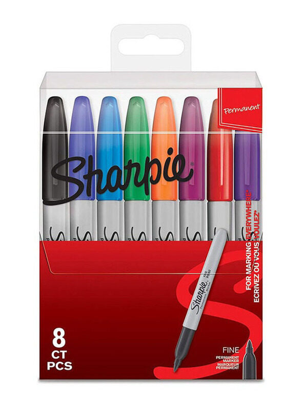 Sharpie 8-Piece Fine Tip Permanent Markers Set, Multicolour