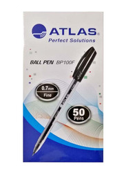Atlas 50-Piece Fine Ballpoint Pen Set, 1.0mm, Black