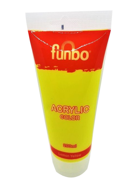 Funbo Acrylic Color, 200ml, Lemon Yellow