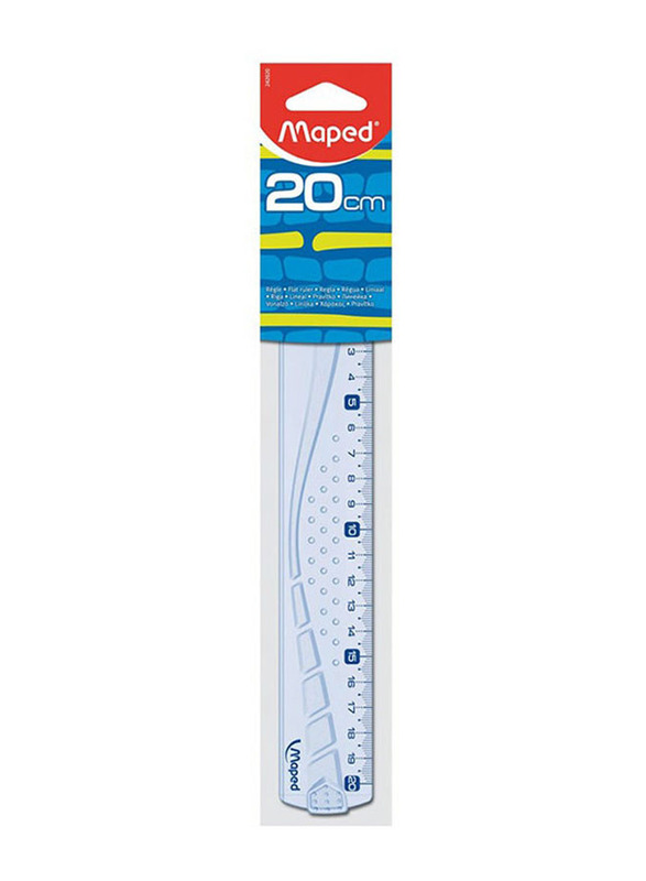 Maped 20cm Geometric Grip Ruler, Clear