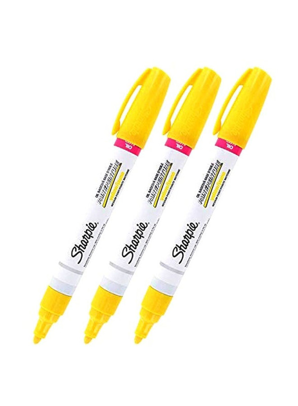 Sharpie 3-Piece Oil Based Paint Marker, Yellow