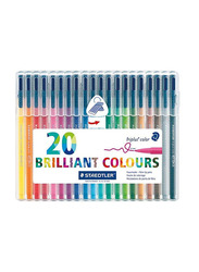 Staedtler 20-Piece Triplus Fibre Tip Coloured Pen, Multicolour