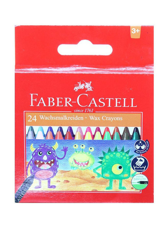 Faber-Castell Wax Crayons Set, 24 Pieces, Multicolour