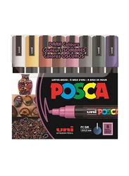 Posca Paint Marker Pen, 1.8-2.5mm, 8 Pieces, PC-5M, Multicolour