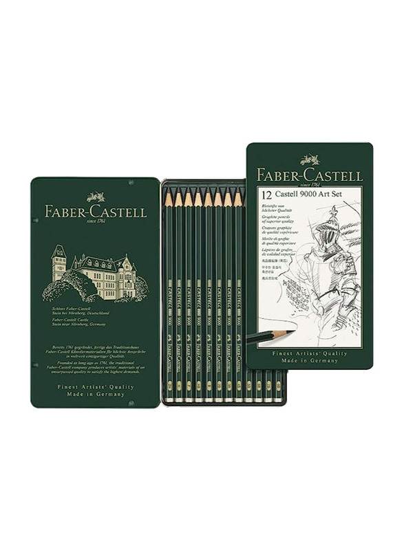 Faber-Castell 12-Piece Pencil Art Set Castell, Black