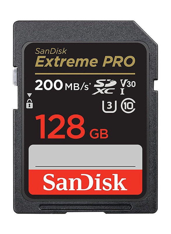 SanDisk 128GB Extreme Pro MicroSDXC Card + RescuePro Deluxe Memory Card, V30-SDSDXXD-128G-GN4IN, Black