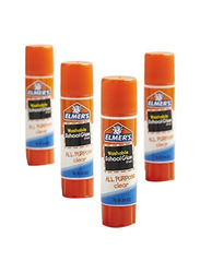 Elmer's All Purpose School Glue Sticks, 4 Pieces, Orange/Blue/White