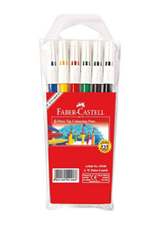Faber-Castell Fibre Tip Colouring Pen Set, 6 Pieces, Multicolour