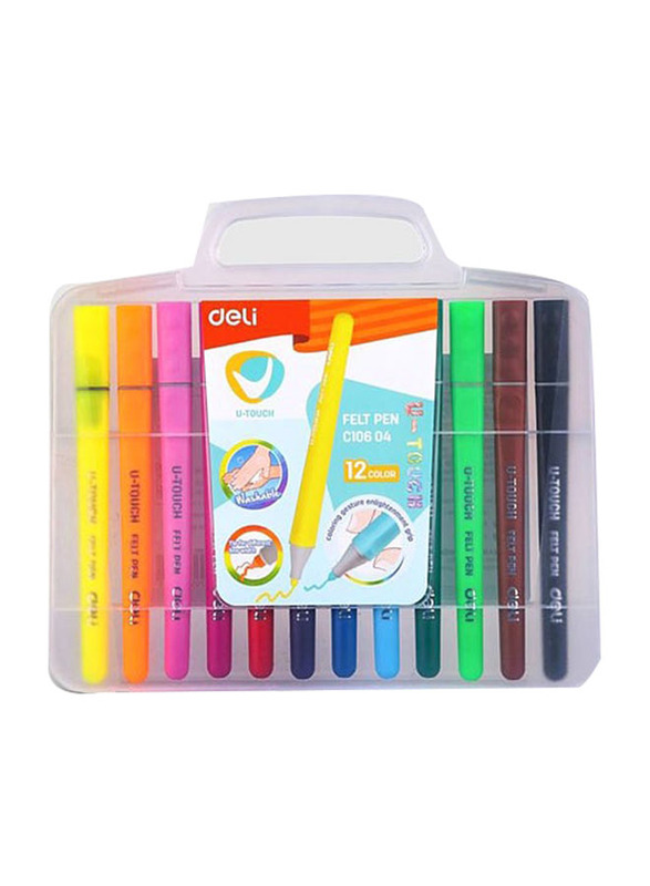 Deli Felt Pen Set, 12 Pieces, Multicolour