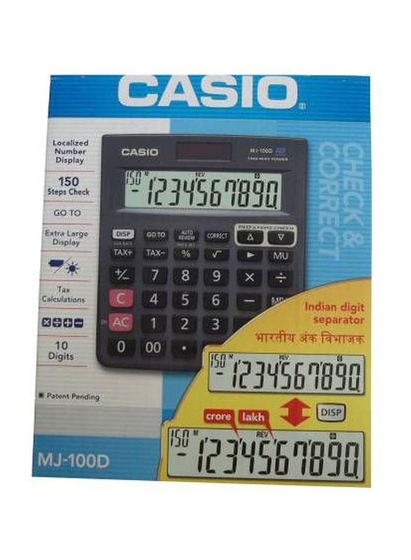 Casio 10-Digit Financial Calculator, MJ100D Plus, Black