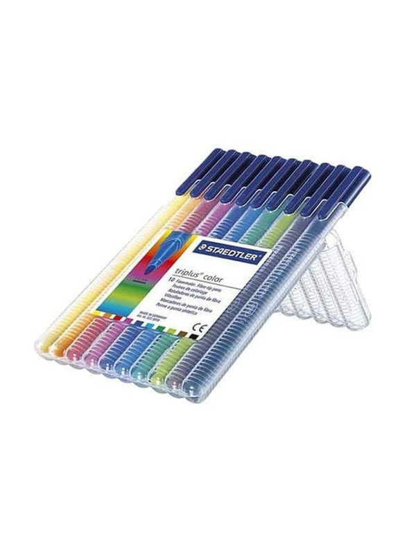 Staedtler 10-Piece Triplus Fibre Tip Coloured Pen, Multicolour