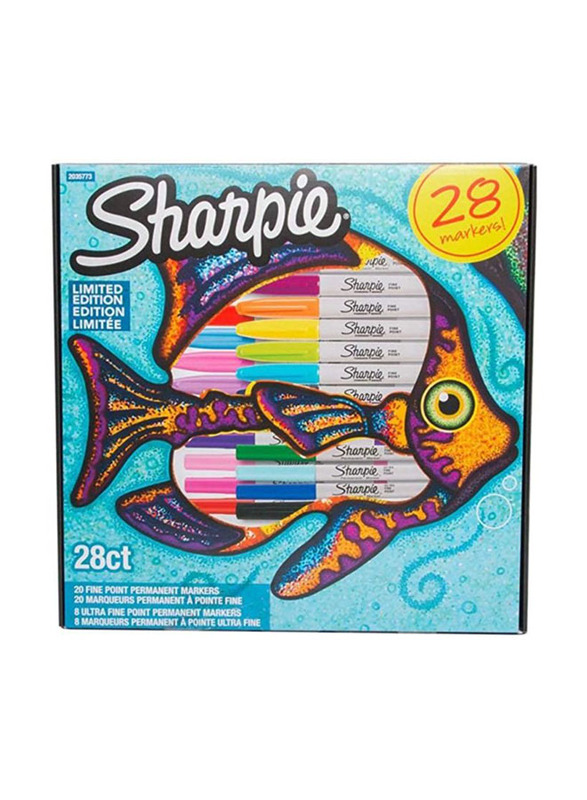 Sharpie 28-Piece Limited Edition Permanent Marker, Multicolour