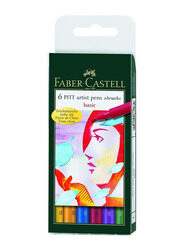 Faber-Castell Pitt Artist Color Pen Brush Set, 6 Pieces, Multicolour