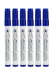 Faber-Castell 6-Piece Bullet Tip Dry Erase Whiteboard Marker Set, Blue