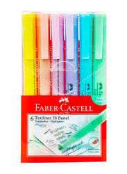 Faber-Castell 6-Piece Pastel Slim Highlighter Set, Assorted