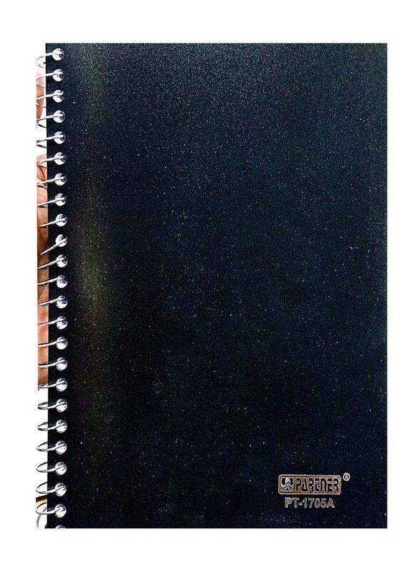 Partner PP Cover Spiral Notebook, 2 Pieces, A5 Size, Black