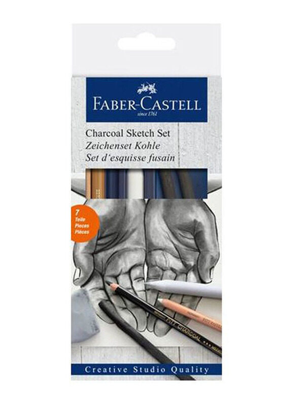 Faber-Castell Charcoal Sketch Set, 7 Pieces, Multicolour