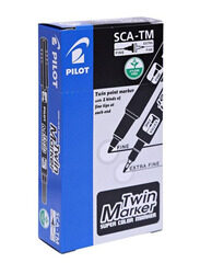 Pilot 12-Piece Twin Marker Set, Black