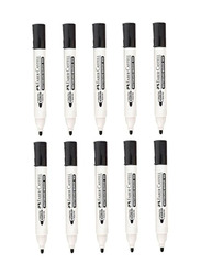 Faber-Castell 10-Piece Dry Erase Black Ink Bullet Tip White Board Markers, Black