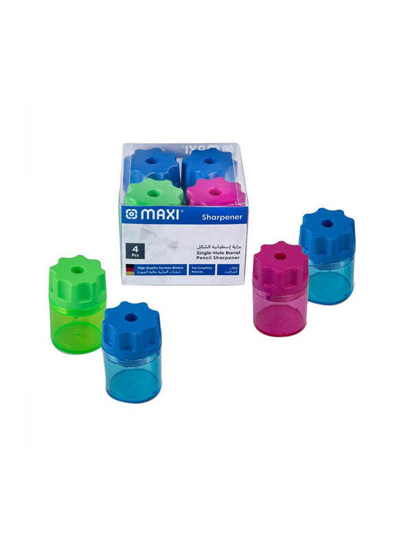 

Maxi 4-Piece Single Hole Sharpener Set, Blue/Pink/Green