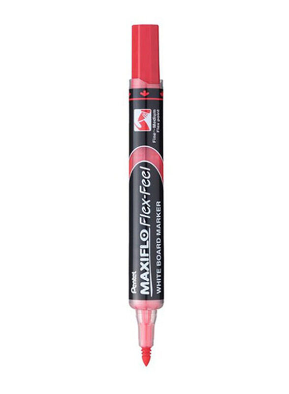 Pentel 12-Piece Maxiflo Flex Feel White Board Marker Set, Red