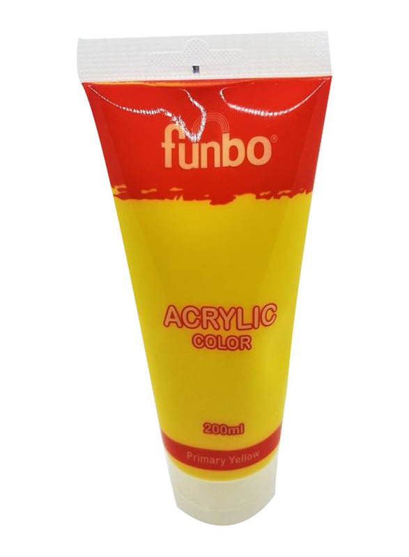 Funbo Acrylic Colour, 200ml, Primary Yellow