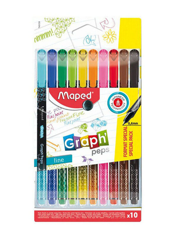 

Maped Graph Pen Set, 10 Pieces, Multicolour
