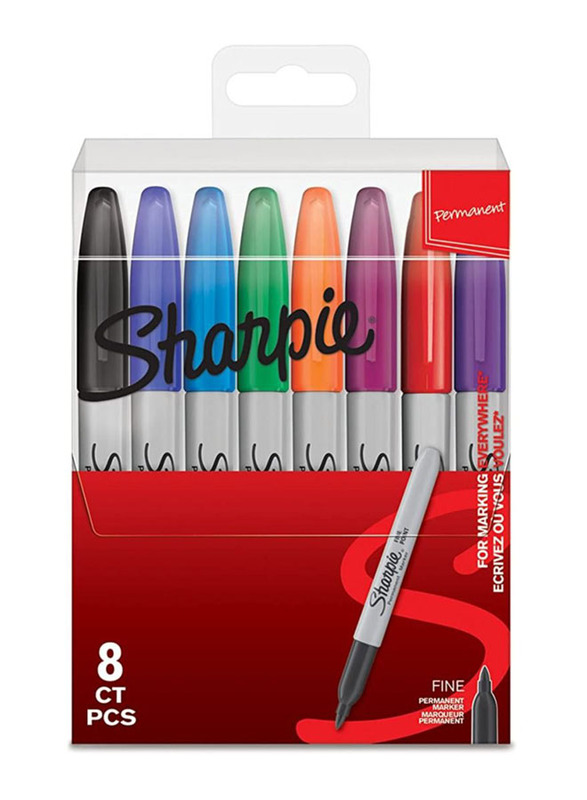 Sharpie 8-Piece Fine Tip Permanent Markers Set, Multicolour
