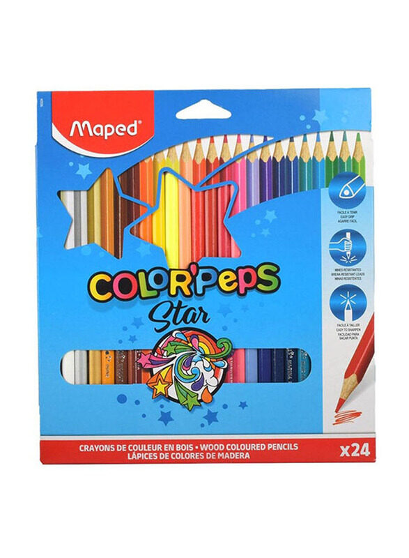 

Maped Helix USA Color'Peps Star Pencils Set, 24 Pieces, Multicolour