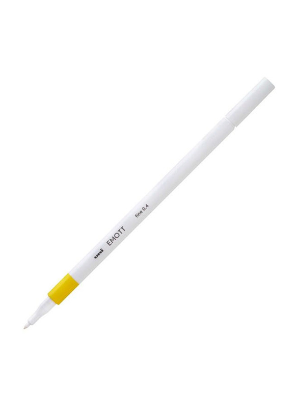 Uniball Emott Fineliner Pen, 0.4mm, Yellow