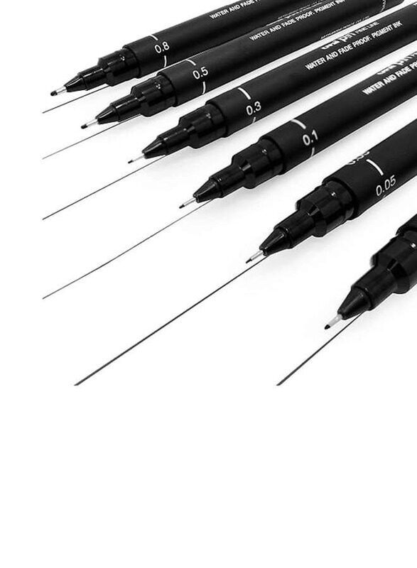 Uniball 6-Piece Fineliner Pen Set, Black