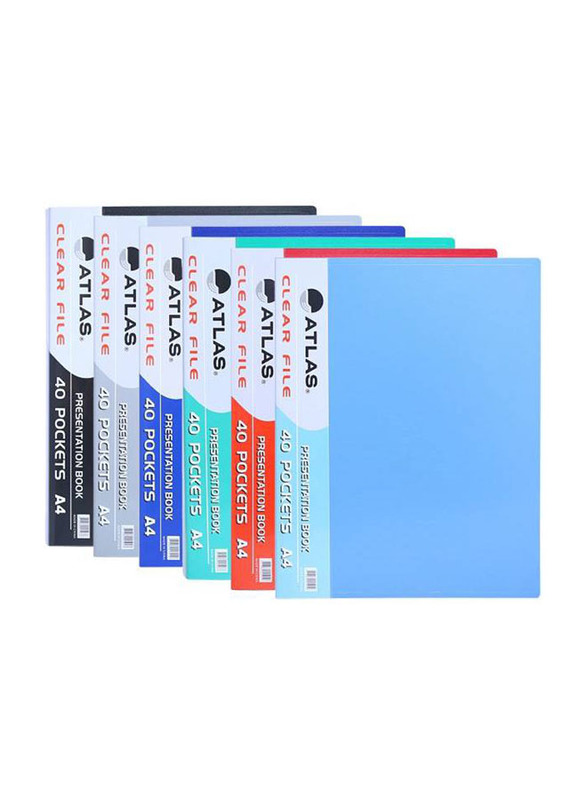 Atlas 40 Pockets A4 Size File Presentation Book, Atcl012, Multicolour