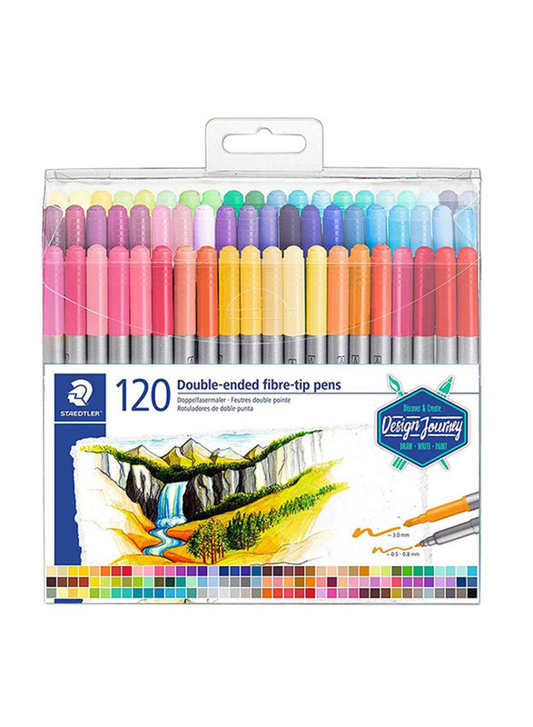 Staedtler 120-Piece Double-End Fibre-Tip Pens Set, Multicolour