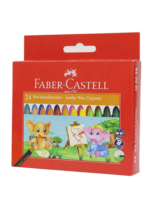 Faber-Castell Jumbo Wax Crayons, 24 Pieces, Multicolour