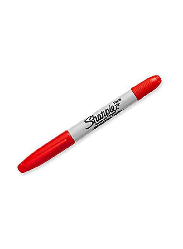 Sharpie 12-Piece Twin Tip Fine Point & Ultra Fine Point Permanent Marker, Red
