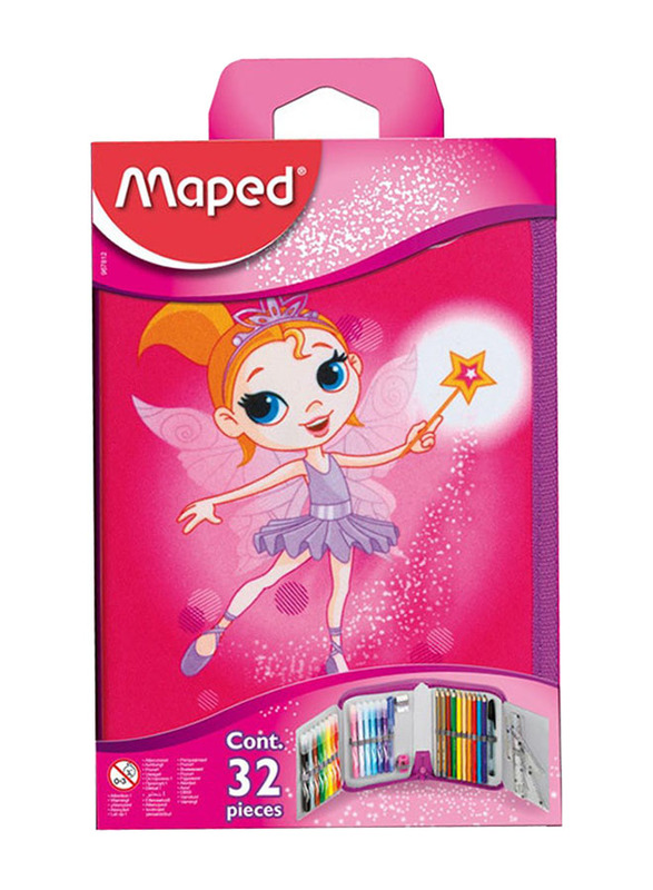 Maped Helix USA Fairy Pencil Case Set with Accessories, 32 Pieces, Multicolour