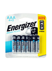 Energizer Max Plus AAA Alkaline Battery Set, 6 Pieces, Multicolour