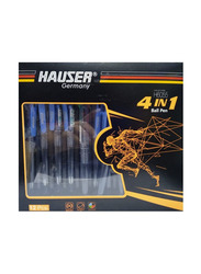 Hauser 12-Piece 4-In-1 Ball Pen Set, Multicolour