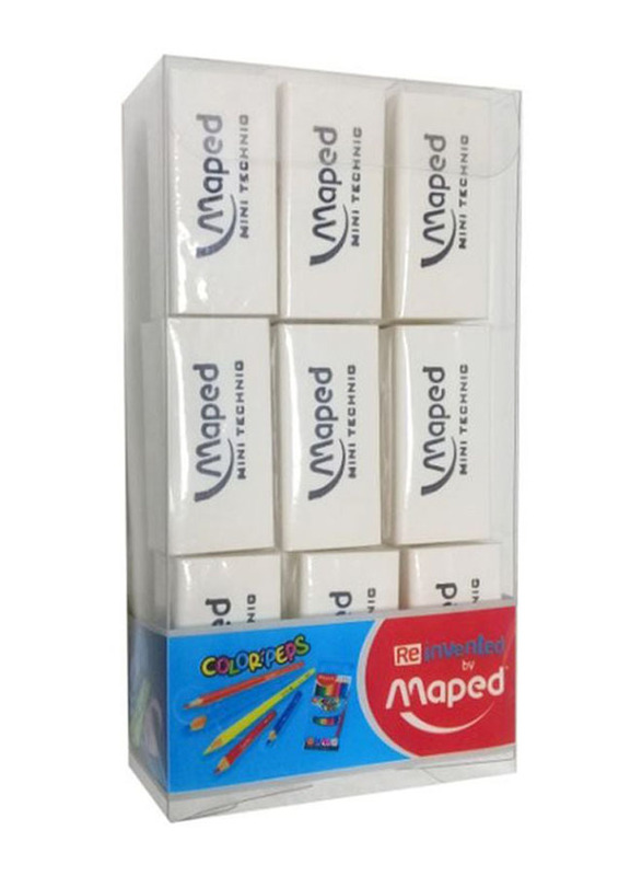 Maped Helix USA 18-Piece Eraser Set, White