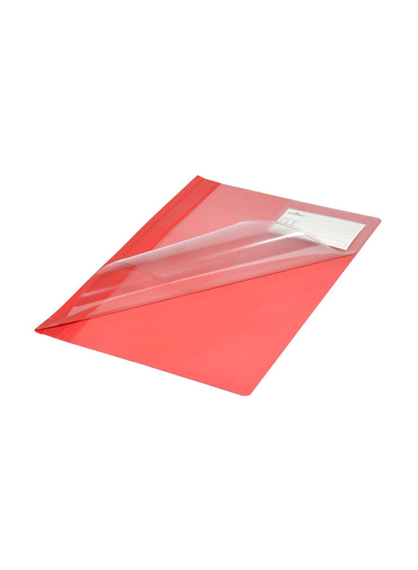 Durable A4 Size Project File Set, 25 Pieces, Clear/Red