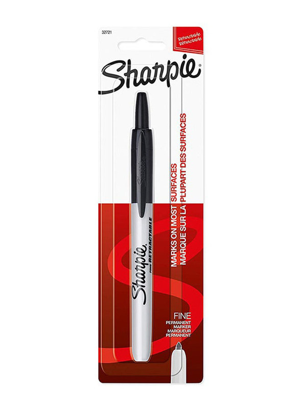 Sharpie Retractable Fine Tip Permanent Marker, Black