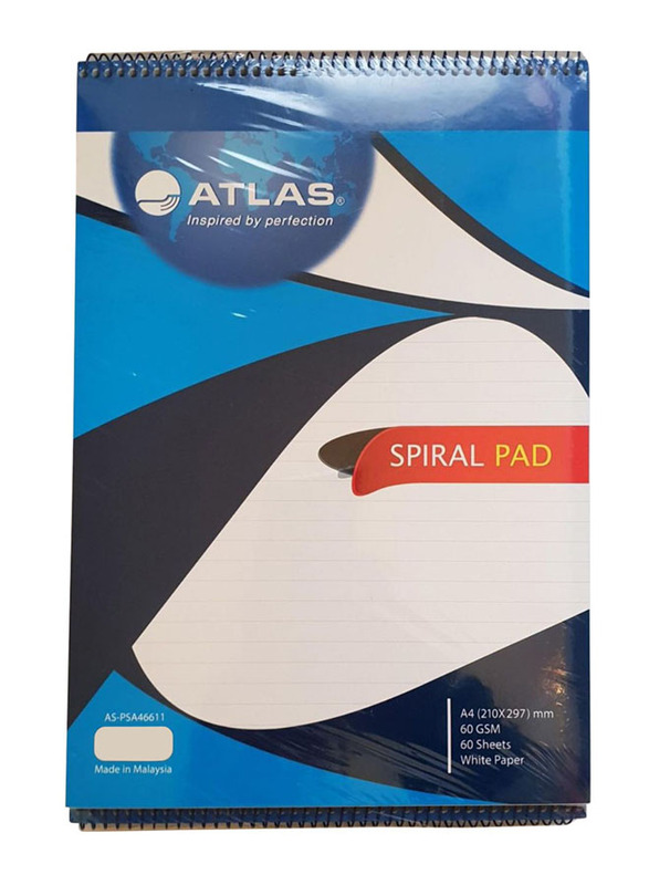 Atlas Spiral Notepad Multicolour, A4 Size