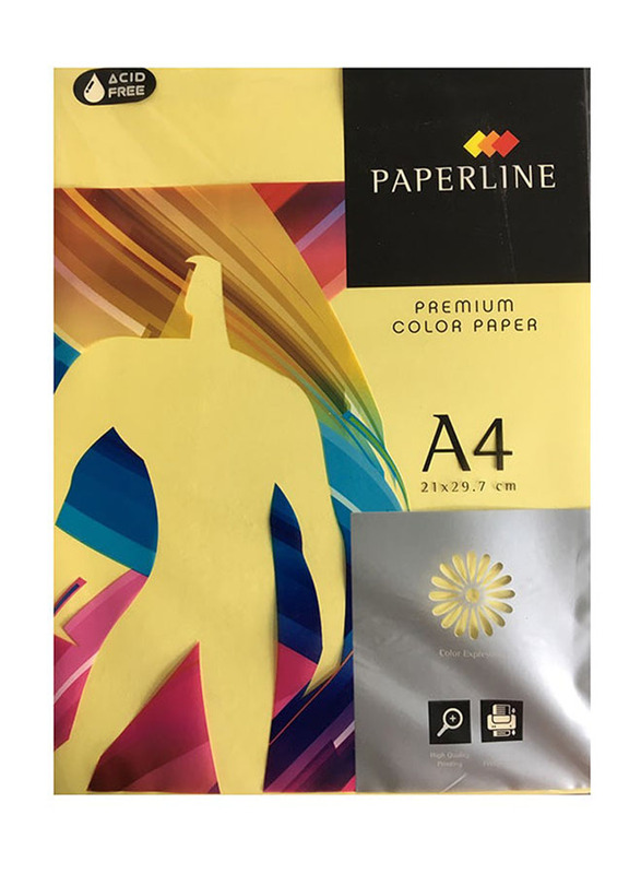 Paperline Premium Coloured Printing Paper, 200 Sheets, A4 Size, Yellow
