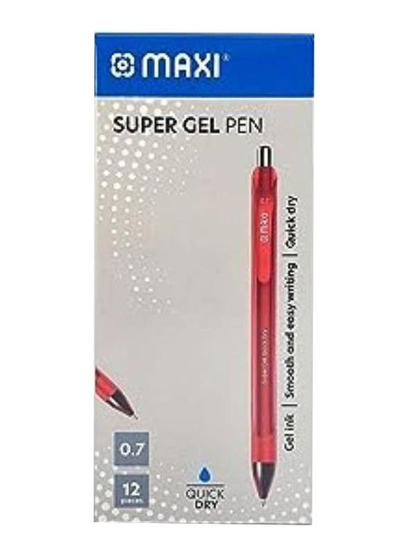 Maxi 12-Piece Gel Pen Set, Red