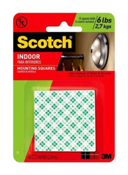 3M Scotch Indoor Mounting Square Tapes, 16 Pieces, Green/White