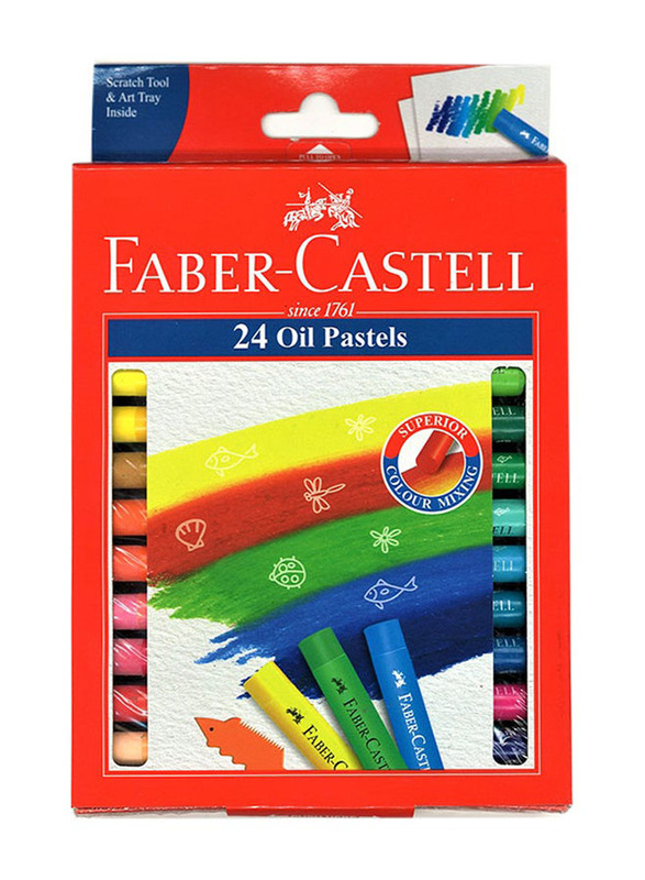 Oil pastels, cardboard wallet of 24