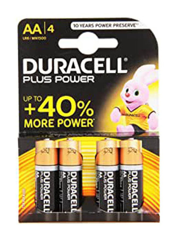 Duracell Plus Power AA Battery Set, 4 Pieces, Multicolour