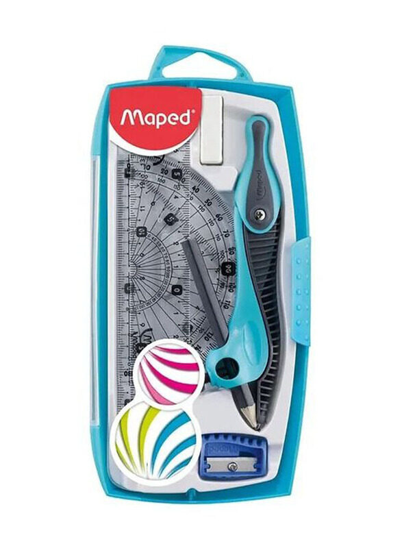 Maped 8-Piece Geometry Math Set, Blue/Black